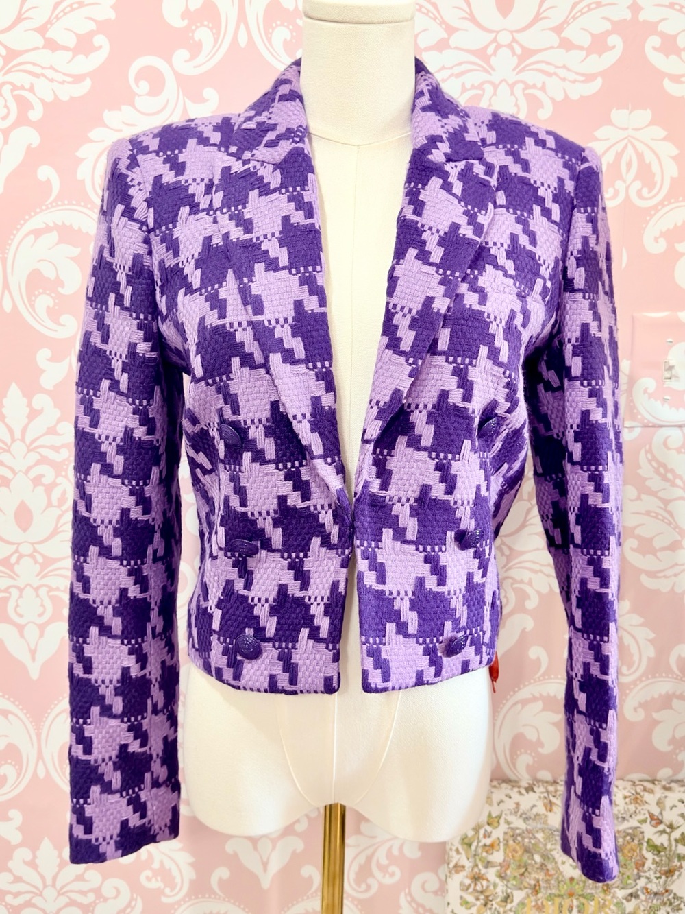 L’AGENCE Purple Houndstooth Jacket- 
New